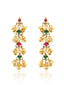 Gold-Plated & Green Kundan Handcrafted Classic Drop Earrings