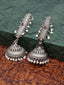 Silver-Plated Oxidized Dome Shaped Jhumkas