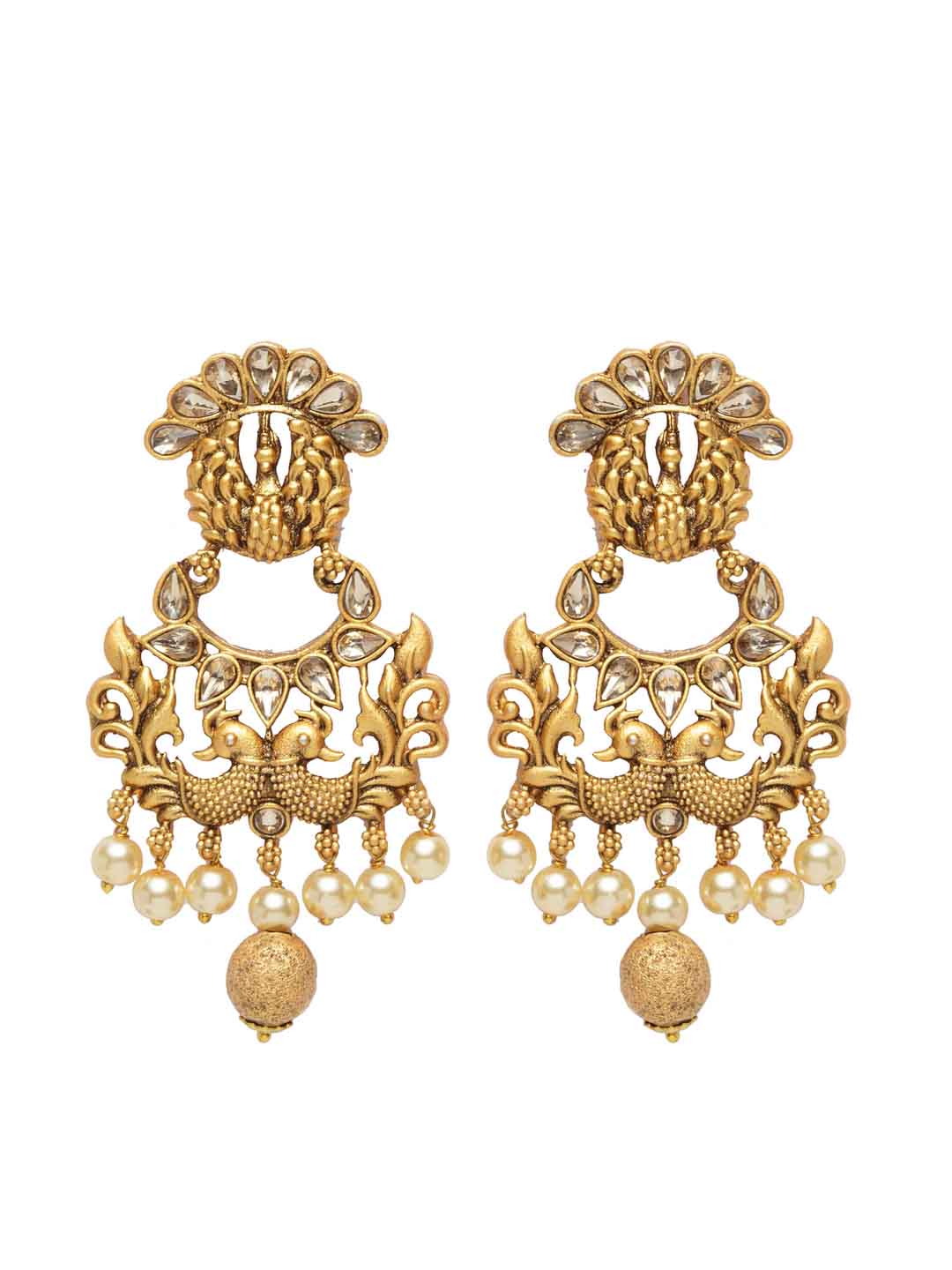 Women Gold-Toned Contemporary Drop Earrings