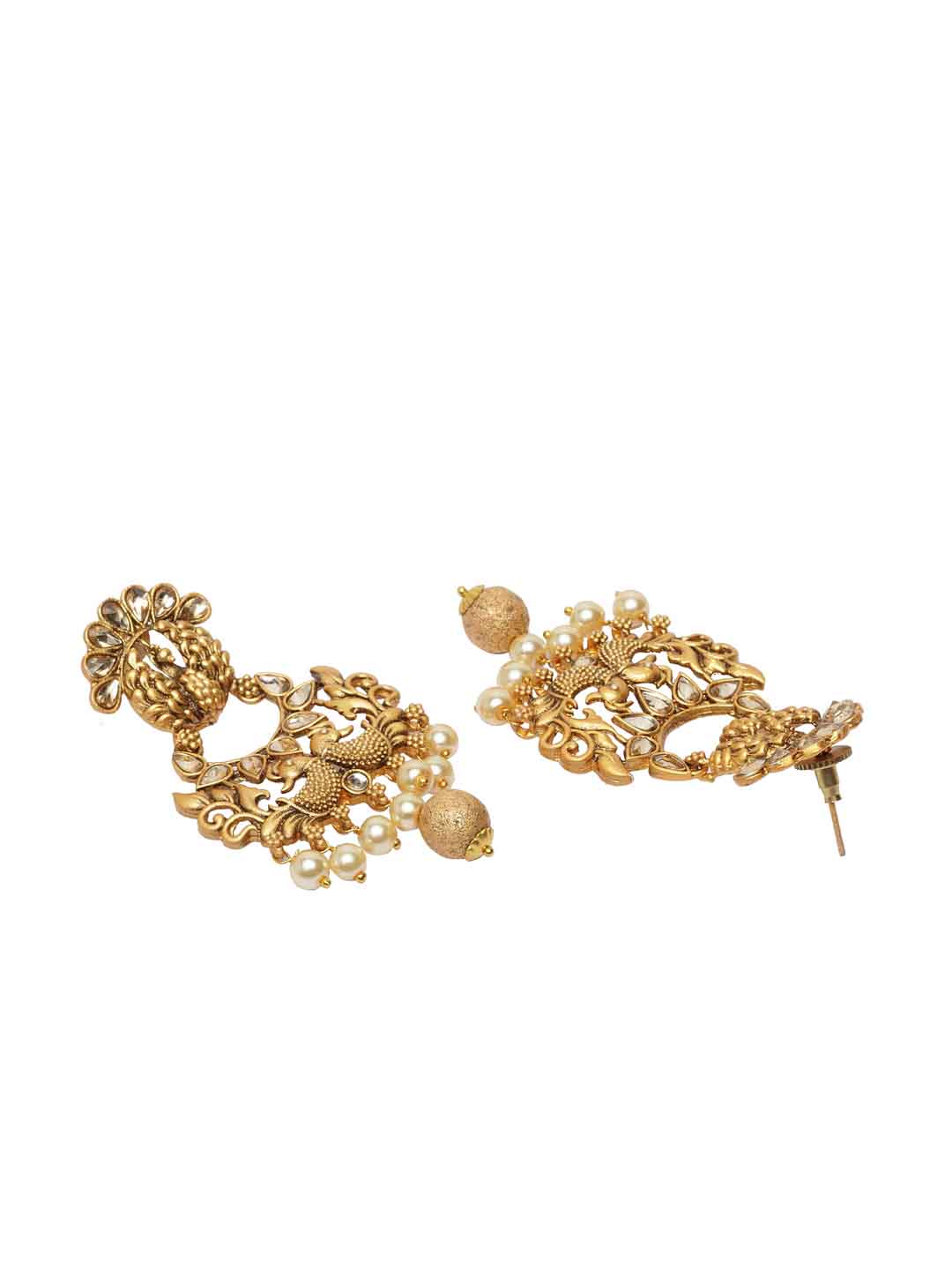 Women Gold-Toned Contemporary Drop Earrings