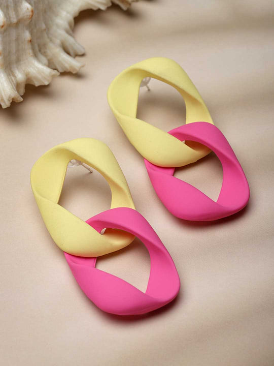 Gold-Plated Contempory Shaped Drop Earrings