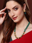 Gold-Plated & Green Beaded Jewellery Set
