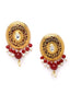 Women Gold-Plated White & Maroon Beaded Jewellery Set