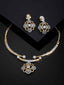 Women Gold-Plated & White CZ Stone-Studded Jewellery Set