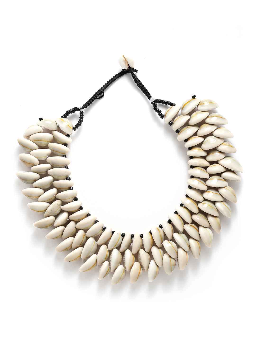 Off White & Black Handcrafted Necklace