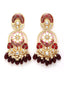 Gold-Plated Red Kundan & Pearl-Studded Meenakari Choker Jewellery Set