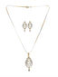 Gold-Plated Silver-Toned CZ Stone Studded Handcrafted Copper Pendant Set