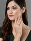 Silver-Plated White AD Stone Solitaire Finger Ring