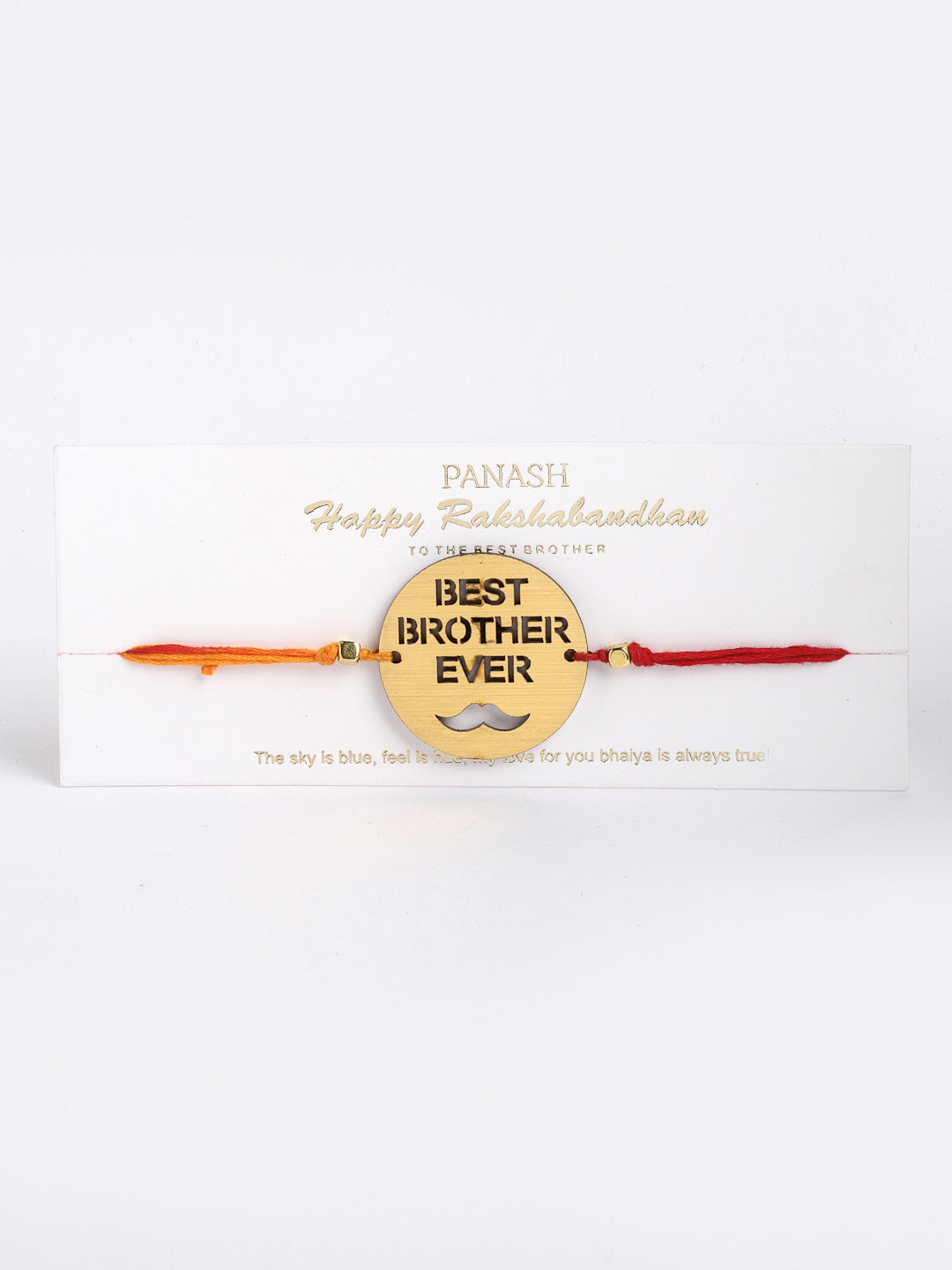 Men Gold-Toned Best Brother Ever Handcrafted Rakhi with Mug