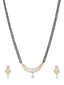 Gold-Plated & White CZ Stone-Studded Mangalsutra Set