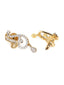 Gold-Toned & White Stone-Studded Mangalsutra & Earrings Set