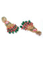 Gold-Plated White Kundan-Studded & Pink & Green Pearl Beaded Jewellery Set