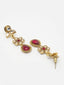 Gold-Plated & Red Stone-Studded & Beaded Jewellery Set