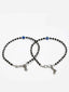 Set Of 2 Silver-Plated Black & Blue Beaded Evil Eye Handcrafted Anklets