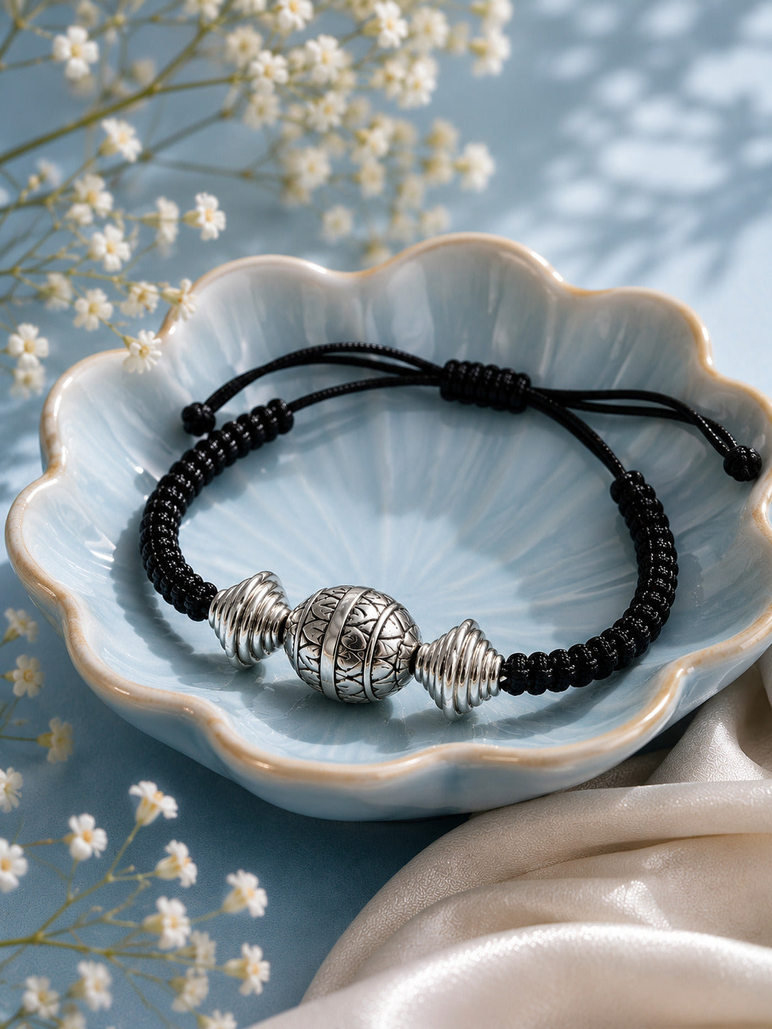 Silver-Plated Thread Anklet