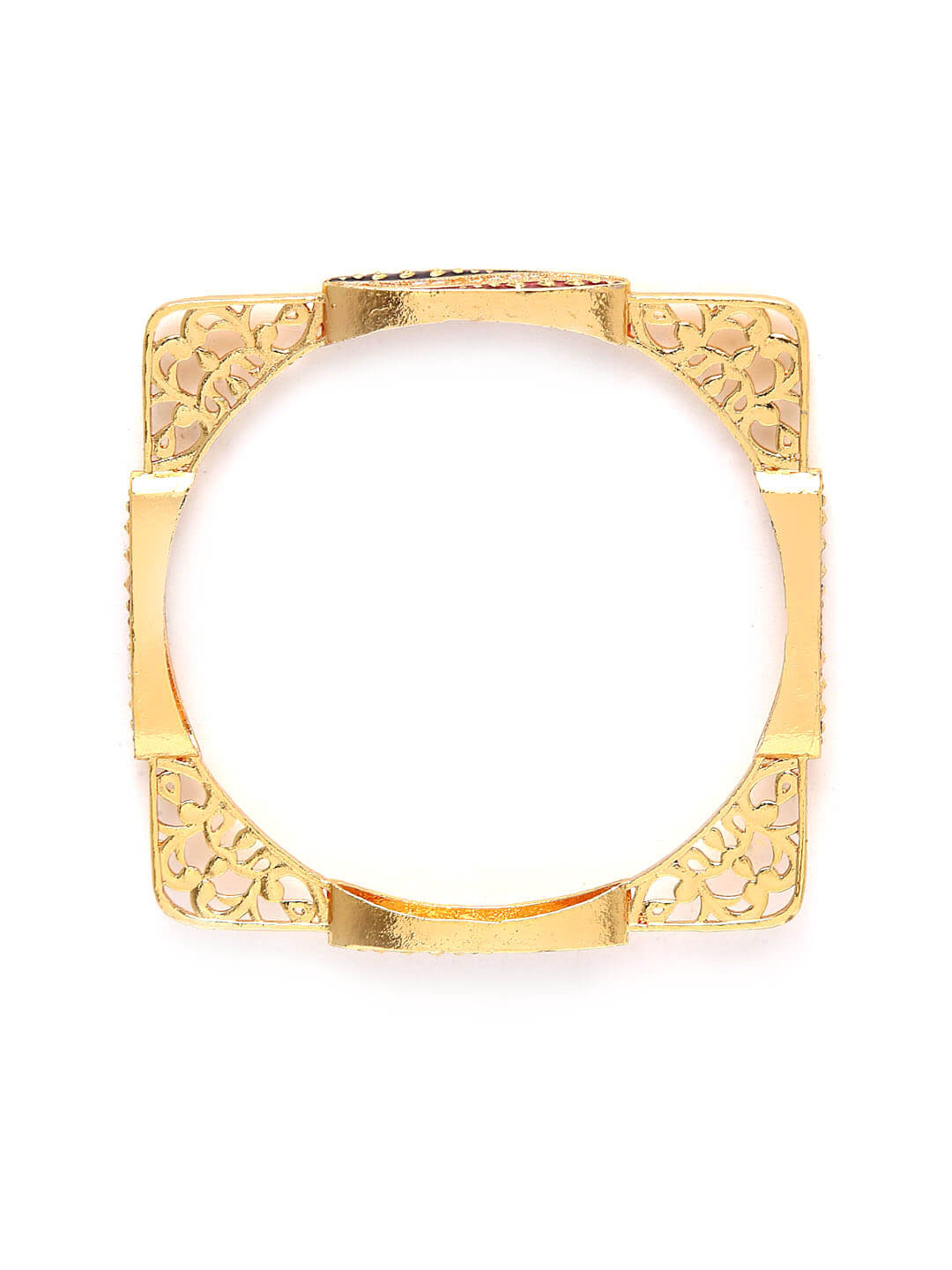 Set of 2 Gold-Plated Square Handcrafted Bangles