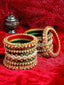 Set Of 16 Gold-Plated Artificial Stone Studed Bangles Set