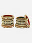 Set Of 16 Gold-Plated Artificial Stone Studed Bangles Set