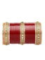 Set Of 74 Gold-Plated Red AD Stone Studded Bangle Set