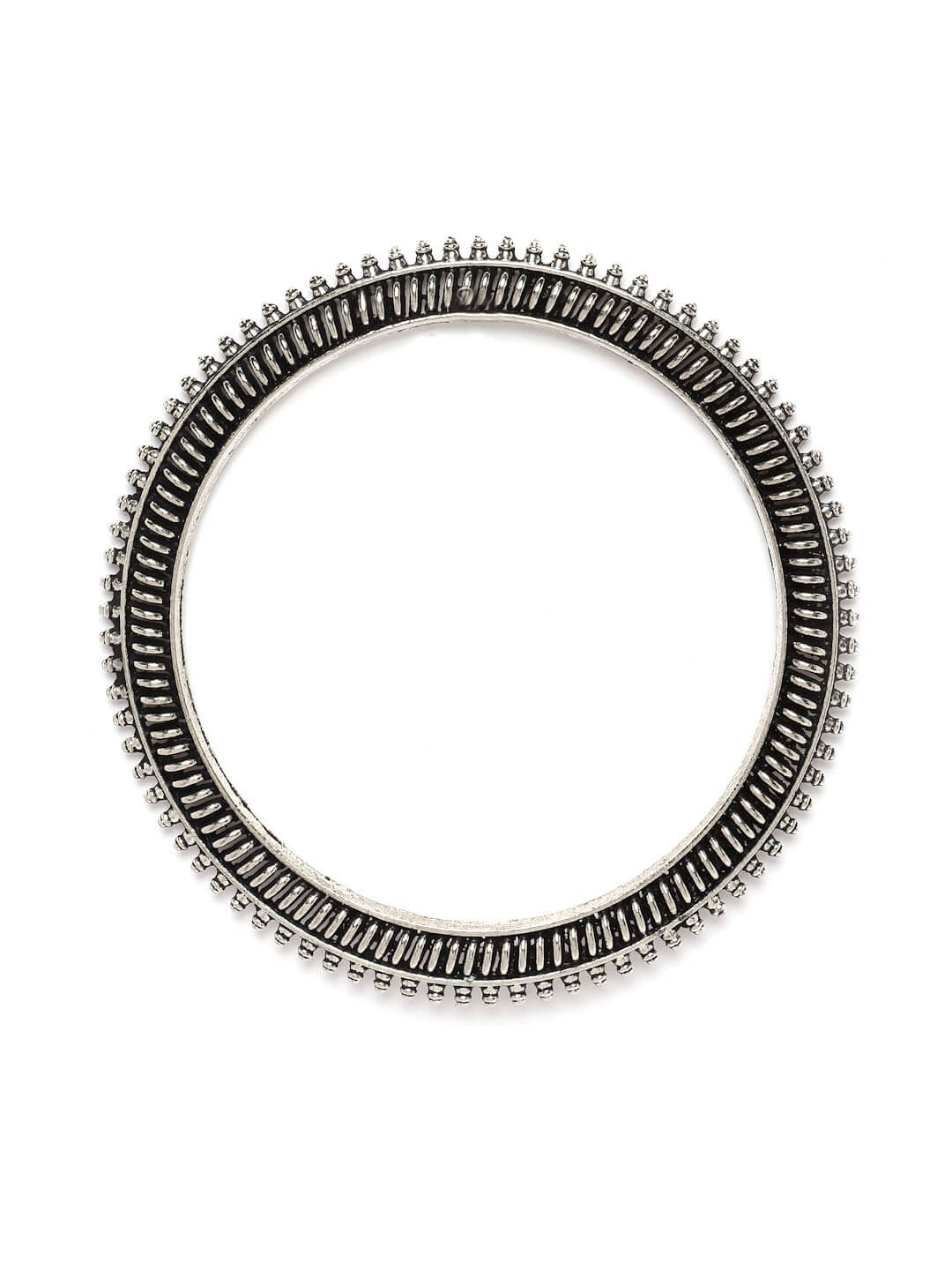 Set of 2 Silver-Toned Textured German Silver Bangles