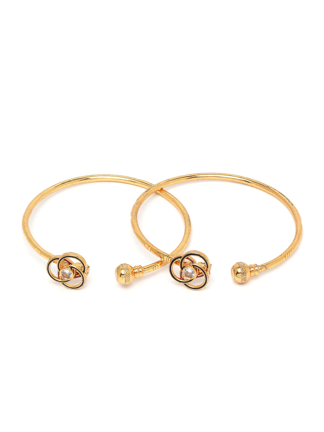 Set Of 2 Gold-Plated Gold-Toned Bangle