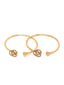 Set Of 2 Gold-Plated Gold-Toned Bangle