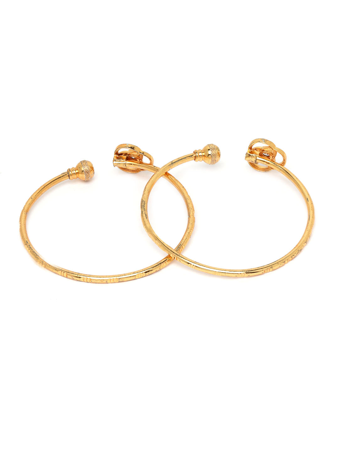 Set Of 2 Gold-Plated Gold-Toned Bangle