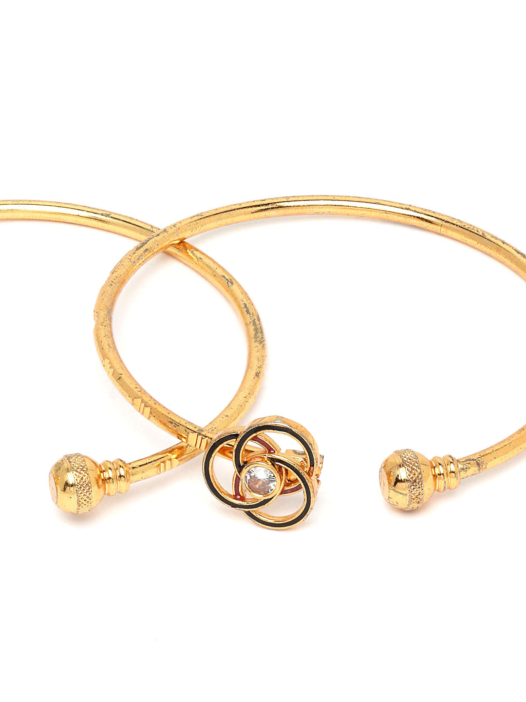 Set Of 2 Gold-Plated Gold-Toned Bangle