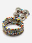 Set Of 7 Beaded Silver Bangles