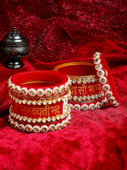 Set Of 10 Gold-Plated CZ Stone Studded Bangles