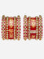 Set of 2 Gold-Plated Red CZ Stone-Studded Wedding Chuda Set