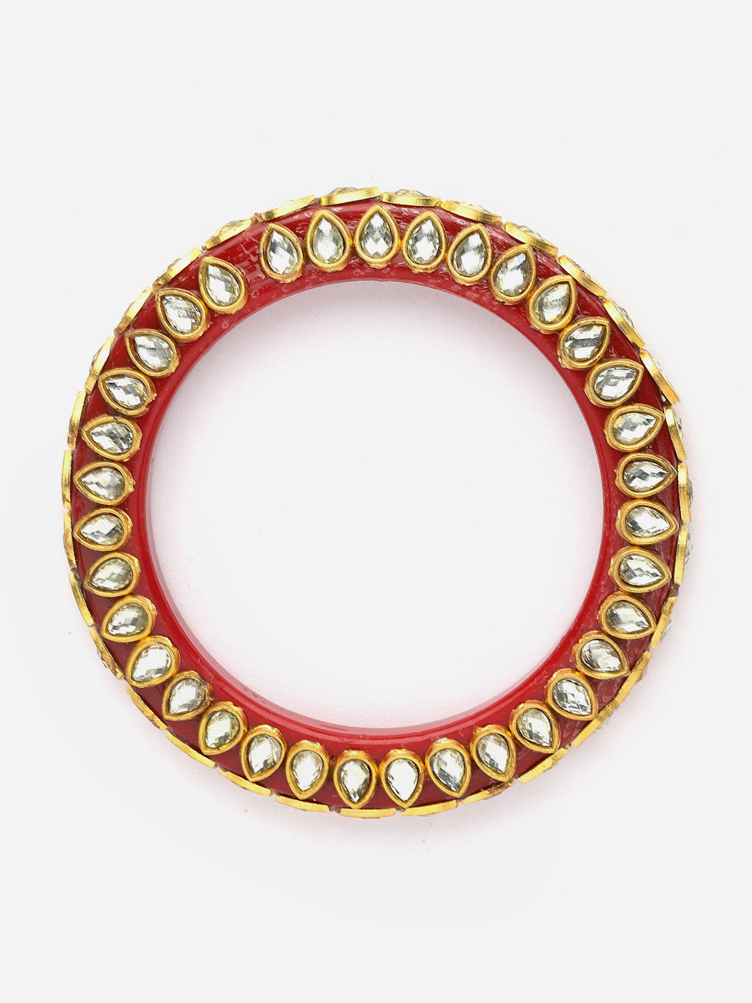 Set Of 16 Gold-Plated Stone Studded Bangles Chuda Set