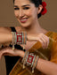 Set Of 22 Gold-Plated Stone-Studded & Beaded Bangles Chuda Set