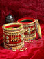 Set Of 22 Gold-Plated Stone-Studded & Beaded Bangles Chuda Set