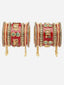 Set Of 22 Gold-Plated Stone-Studded & Beaded Bangles Chuda Set