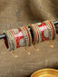 Set Of 18 Gold-Plated Stone-Studded & Beaded Bangles Chuda Set