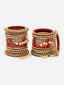 Set Of 18 Gold-Plated Stone-Studded & Beaded Bangles Chuda Set