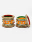 Set of 14 Gold-Plated Artificial Stone Studded Bangles