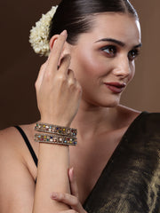 Set of 2 Gold-Plated Kundan Studded Bangles