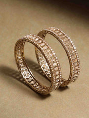 Set Of 2 Gold-Plated American Diamond Studded Bangles