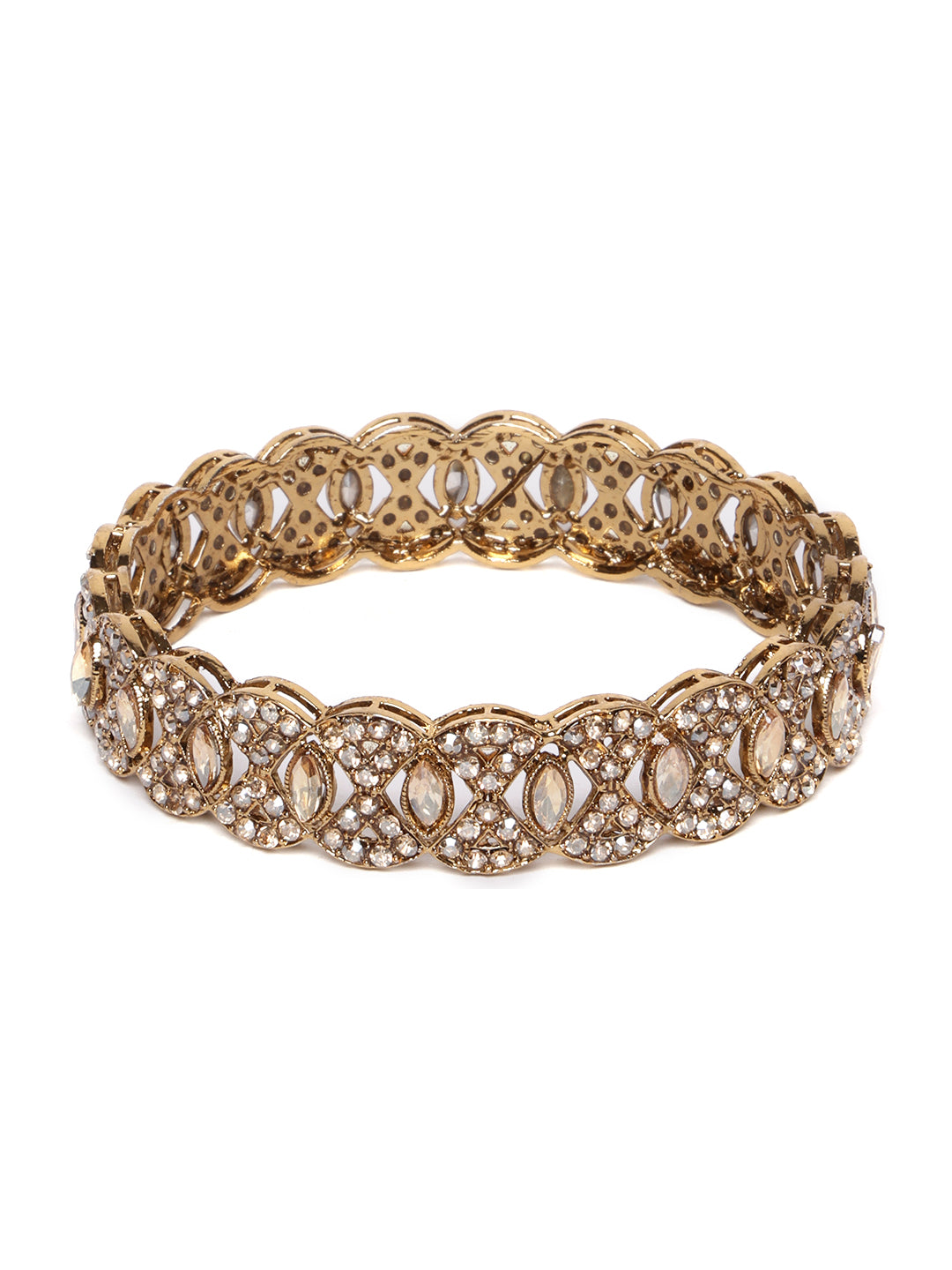 Set Of 2 Gold-Plated American Diamond-Studded Bangles