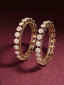 Set Of 2 Gold-Plated Stones-Studded Bangles