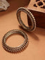 Set Of 2 Gold-Plated American Diamond-Studded & Beaded Bangles