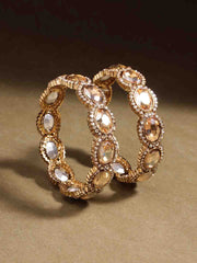 Set of 2 Gold-Plated American Diamond-Studded Bangles