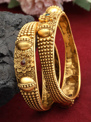 Panash Set Of 2 24CT Gold Plated Handcrafted Antique Bangles