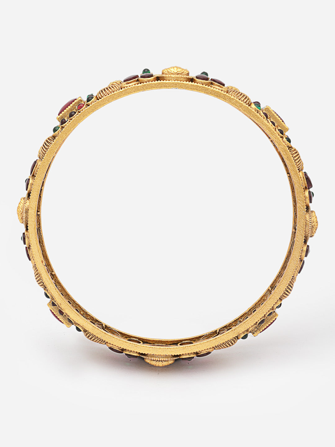 Set Of 2 24 CT Gold-Plated Antique Bangles