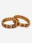 Set Of 2 24 CT Gold-Plated Antique Bangles