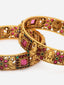 Set Of 2 24 CT Gold-Plated Antique Bangles