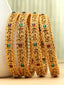 Set Of 4 24 CT Gold-Plated Antique Bangles