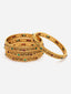 Set Of 4 24 CT Gold-Plated Antique Bangles